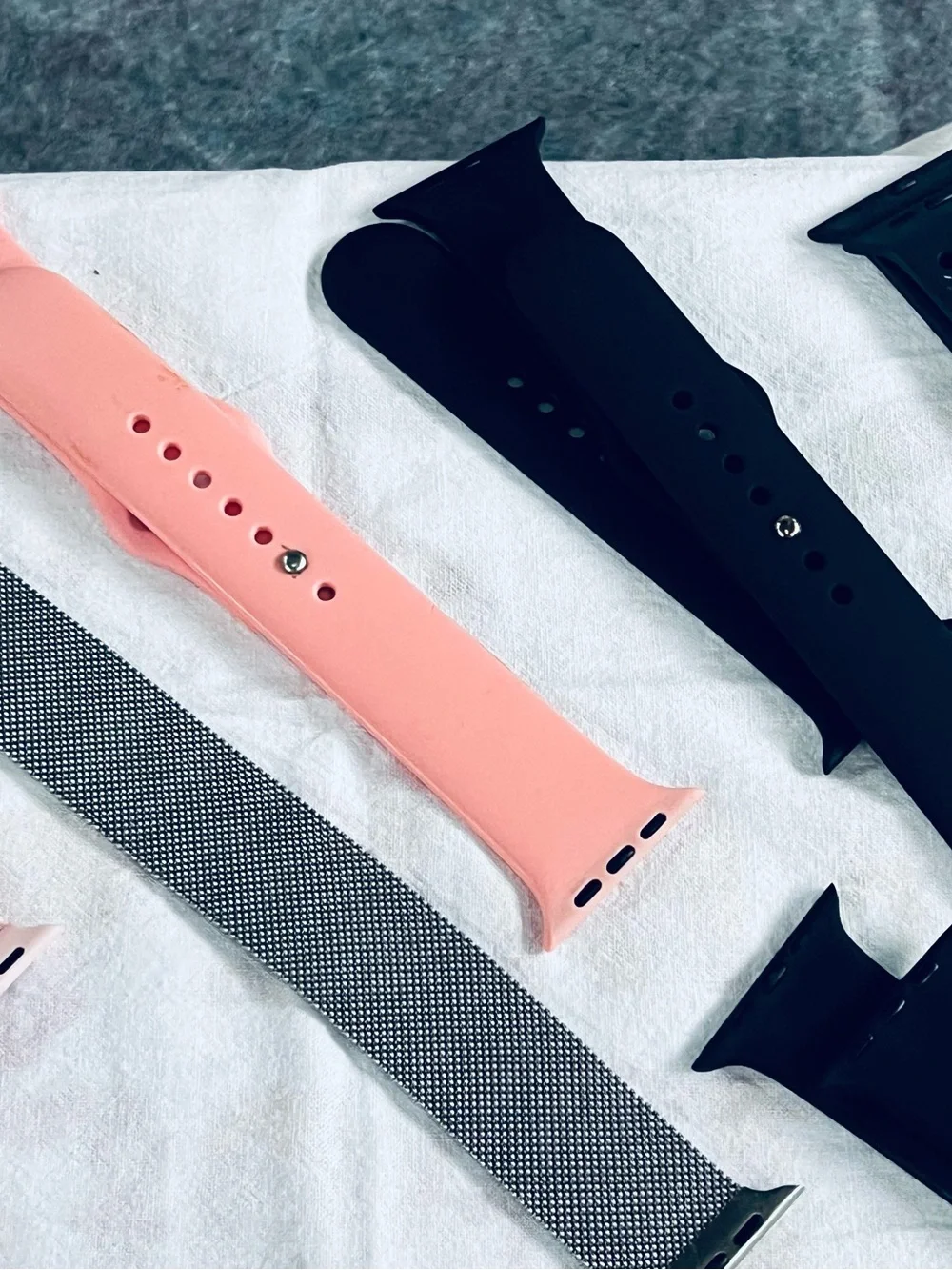 Apple Watch Bands Set - Black, White, Pink, Coral, Silver, Burgundy